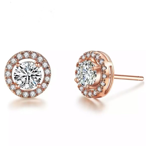 18K rose gold plated earrings - Picture 2 of 3
